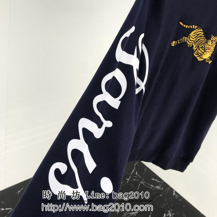 KENZO高田賢三 18ss秋冬新款 袖子品牌字母印花 刺繡老虎 男款衛衣  ydi1937